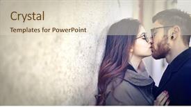  Presentation with street - Theme enhanced with sex city - beautiful couple kissing background and a  colored foreground