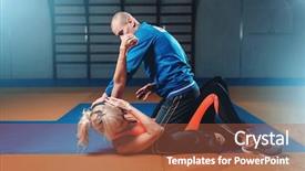  Presentation with self defense - Presentation theme consisting of fights with man self-defense background and a red colored foreground