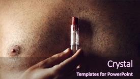  Presentation with chest - Presentation design featuring sex gender - closeup of a young caucasian background and a wine colored foreground