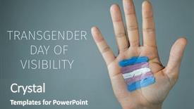  Presentation with transgender flag - Cool new PPT theme with sex gender - text transgender day of visibility backdrop and a gray colored foreground