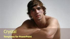  Presentation with utility model - Beautiful PPT theme featuring sex glande - young male model backdrop and a tawny brown colored foreground