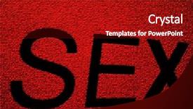  Presentation with sex - Presentation theme featuring sex logo background and a crimson colored foreground