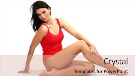  Presentation with sex - Presentation theme enhanced with sex posation - siting young woman background and a coral colored foreground