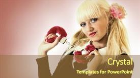  Presentation with retro - Cool new theme with sex toys - woman with handcuffs image backdrop and a tawny brown colored foreground