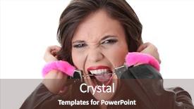 Presentation with free sex - Audience pleasing theme consisting of sex toys - woman with pink handcuffs trying backdrop and a tawny brown colored foreground