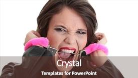 Presentation with free sex addiction - Theme with sex toys - woman with pink handcuffs trying background and a tawny brown colored foreground