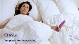  Presentation with doctor helps to get out of bed an elderly woman - Slide deck consisting of sex toys - young woman holding dildo background and a sky blue colored foreground