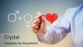  Presentation with gender - PPT layouts having men women s hands - formula for love a man background and a soft green colored foreground