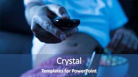  Presentation with television watching - Beautiful presentation theme featuring sexism - closeup of a caucasian man backdrop and a ocean colored foreground