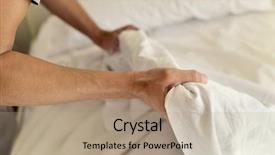  Presentation with mattress - PPT layouts enhanced with sexism - closeup of a young man background and a coral colored foreground