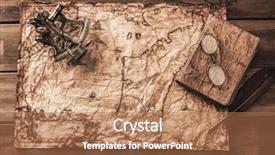  Presentation with map vintage - Cool new slides with sextant and logbook backdrop and a coral colored foreground