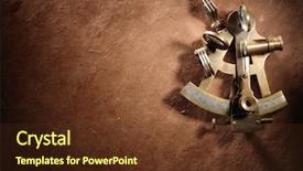  Presentation with old map - Audience pleasing PPT theme consisting of sextant on an old map backdrop and a  colored foreground