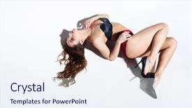  Presentation with empty space dance studio - Beautiful presentation design featuring sexual behavior - sexy strip dancer posing backdrop and a sky blue colored foreground