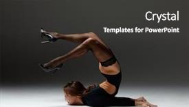  Presentation with empty space dance studio - PPT theme enhanced with sexual behavior - sexy strip dancer posing background and a dark gray colored foreground