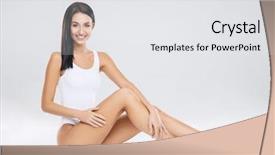  Presentation with loss - Presentation theme featuring sexual body - fit and sporty girl background and a white colored foreground
