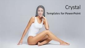  Presentation with patient care and weight loss - Colorful slide deck enhanced with sexual body - fit and sporty girl backdrop and a light gray colored foreground