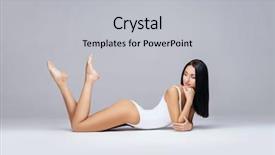  Presentation with weight loss lose text - Theme with sexual body - fit and sporty girl background and a light gray colored foreground