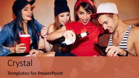  Presentation with party - Beautiful presentation theme featuring sexual drinking games at student backdrop and a red colored foreground