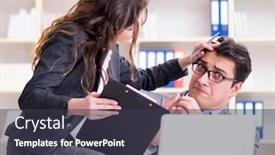  Presentation with sexual harassment - PPT theme featuring sexual harassment concept with man background and a tawny brown colored foreground