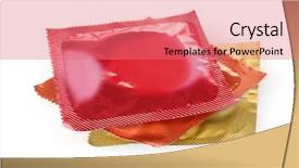  Presentation with condoms - Slides with sexual infection - colorful condoms isolated on white background and a coral colored foreground