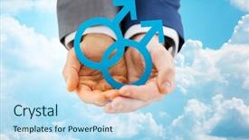  Presentation with blue sky - Colorful presentation theme enhanced with sexual orientation - people homosexuality same-sex marriage backdrop and a sky blue colored foreground