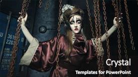  Presentation with steampunk lady - PPT layouts featuring sexual pain - aggressive stylish steampunk lady background and a dark gray colored foreground