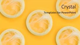 Presentation with condoms - Amazing slides having sexual reproduction - set of yellow condoms backdrop and a yellow colored foreground