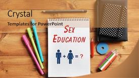  Presentation with sex - Presentation theme consisting of sexual reproduction - sex education concept notebook background and a gold colored foreground