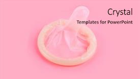  Presentation with condom - Cool new PPT theme with sexual reproduction - yellow condom on pink background backdrop and a lemonade colored foreground
