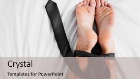  Presentation with linen - Presentation consisting of sexual slave - closeup of the legs background and a light gray colored foreground