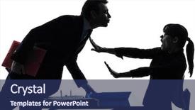  Presentation with man woman - Cool new slide deck with sexuality - one caucasian business woman man backdrop and a navy blue colored foreground