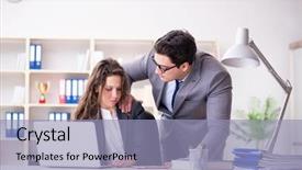  Presentation with sexual harassment - Theme with sexuality - sexual harassment concept with man background and a light blue colored foreground