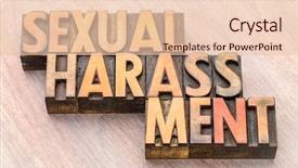  Presentation with sexual harassment - Slide set with sexuality - sexual harassment word abstract background and a lemonade colored foreground