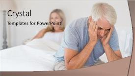  Presentation with senior couple - Theme with sexuality - upset mature couple ignoring each background and a light gray colored foreground