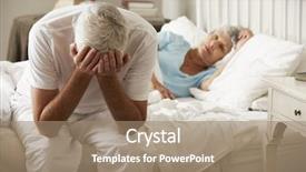  Presentation with belt bed - Presentation design consisting of sexuality - worried senior man sits background and a coral colored foreground