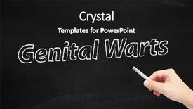  Presentation with blackboard - Amazing presentation theme having sexually transmitted disease - genital warts written backdrop and a black colored foreground