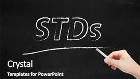  Presentation with transmitted disease - Presentation theme enhanced with sexually transmitted disease - stds written on a blackboard background and a dark gray colored foreground