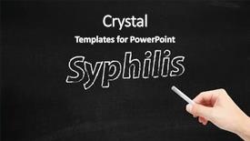  Presentation with transmitted disease - PPT theme consisting of sexually transmitted disease - syphilis written on a blackboard background and a black colored foreground
