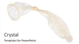  Presentation with condom - Beautiful PPT layouts featuring sexually transmitted disease - used condom isolated on white backdrop and a white colored foreground