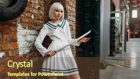  Presentation with lady - PPT theme enhanced with sexy anime style blonde lady background and a tawny brown colored foreground