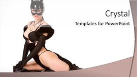  Presentation with cat - Cool new PPT layouts with sexy babe - hot beautiful model in latex backdrop and a  colored foreground