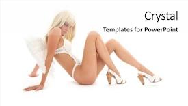  Presentation with angel in white - PPT layouts featuring sexy babe - white lingerie angel girl background and a white colored foreground