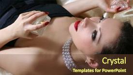  Presentation with smell - Beautiful PPT layouts featuring sexy beautiful woman smell perfumes backdrop and a tawny brown colored foreground