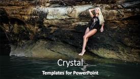  Presentation with sexy girl - Slide set with sexy blond girl in black bikini posing on a beach background and a wine colored foreground