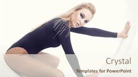  Presentation with sexy girl - Beautiful slides featuring sexy blond girl sitting in a circle backdrop and a cream colored foreground