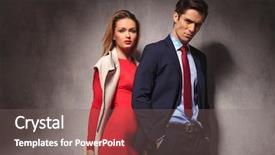  Presentation with sexy - Slide set consisting of sexy blonde woman in red background and a gray colored foreground