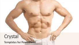  Presentation with towel for uk market - PPT layouts with sexy body - muscular man wrapped in towel background and a  colored foreground