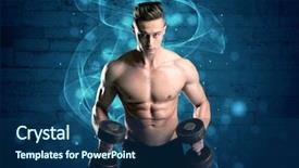  Presentation with weight lifting - Cool new presentation theme with front of a blue backdrop and a ocean colored foreground