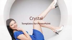  Presentation with award certificate blue - Cool new slide set with sexy brunette in blue dress backdrop and a lemonade colored foreground