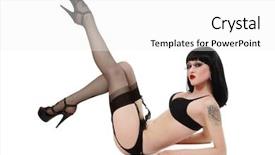  Presentation with in belt - Cool new PPT layouts with sexy brunette in bra garter backdrop and a white colored foreground
